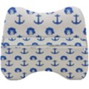 Vintage Face Anchor Blue Velour Head Support Cushion View2