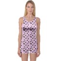 Pink Deer Pattern One Piece Boyleg Swimsuit View1