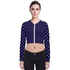 Little  Dots Navy Blue Zip Up Bomber Jacket by snowwhitegirl