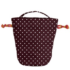 Little  Dots Maroon Drawstring Bucket Bag by snowwhitegirl