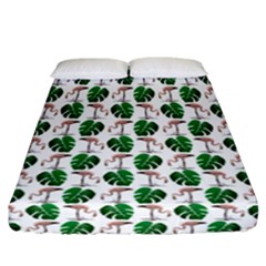 Flamingo Leaf Patttern Fitted Sheet (california King Size) by snowwhitegirl