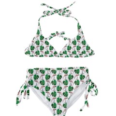 Flamingo Leaf Patttern Kids  Classic Bikini Set by snowwhitegirl