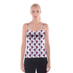 Flamingo Leaf Patttern Blue Spaghetti Strap Top by snowwhitegirl