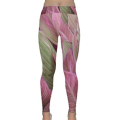 Pink Leaves Classic Yoga Leggings by snowwhitegirl