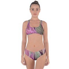 Pink Leaves Criss Cross Bikini Set by snowwhitegirl