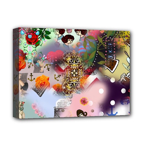 Pattern Patchwork Deluxe Canvas 16  X 12  (stretched)  by snowwhitegirl