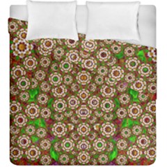 Flower Wreaths And Ornate Sweet Fauna Duvet Cover Double Side (king Size) by pepitasart