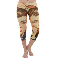 Retro Boy Capri Yoga Leggings by vintage2030