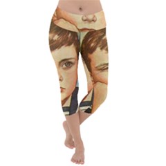 Retro Boy Lightweight Velour Capri Yoga Leggings by vintage2030