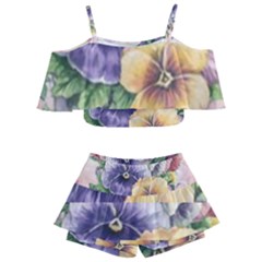 Lowers Pansy Kids  Off Shoulder Skirt Bikini by vintage2030