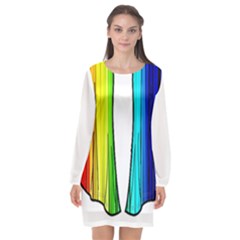 Rainbowcurtainvest Pattern Long Sleeve Chiffon Shift Dress  by PKHarrisPlace