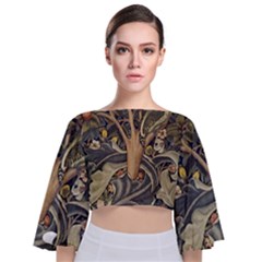 Design 1331489 1920 Tie Back Butterfly Sleeve Chiffon Top by vintage2030