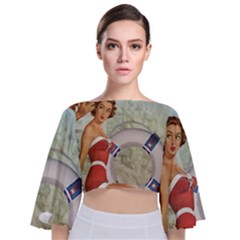 Retro 1135044 1920 Tie Back Butterfly Sleeve Chiffon Top by vintage2030