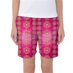 Background Pattern Pink Wallpaper Women s Basketball Shorts by Sapixe