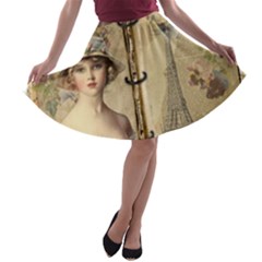 Paris 1122617 1920 A-line Skater Skirt by vintage2030