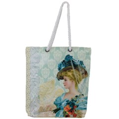 Lady 1112776 1920 Full Print Rope Handle Tote (large) by vintage2030