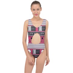 Pink Cassette Center Cut Out Swimsuit by vintage2030