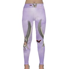 Cute Little Pegasus With Butterflies Classic Yoga Leggings by FantasyWorld7