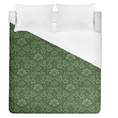 Damask Green Duvet Cover (queen Size) by vintage2030