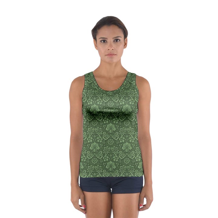 Damask Green Sport Tank Top 