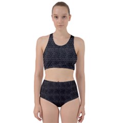 Wavy Grid Dark Pattern Racer Back Bikini Set by dflcprints