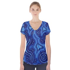 Aboriginal Art - Travel  Short Sleeve Front Detail Top by hogartharts