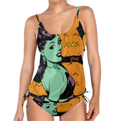 Zombie Retro Girl Black Tankini Set by snowwhitegirl