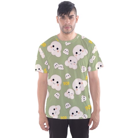 Cute Kawaii Popcorn Pattern Men s Sports Mesh Tee by Valentinaart