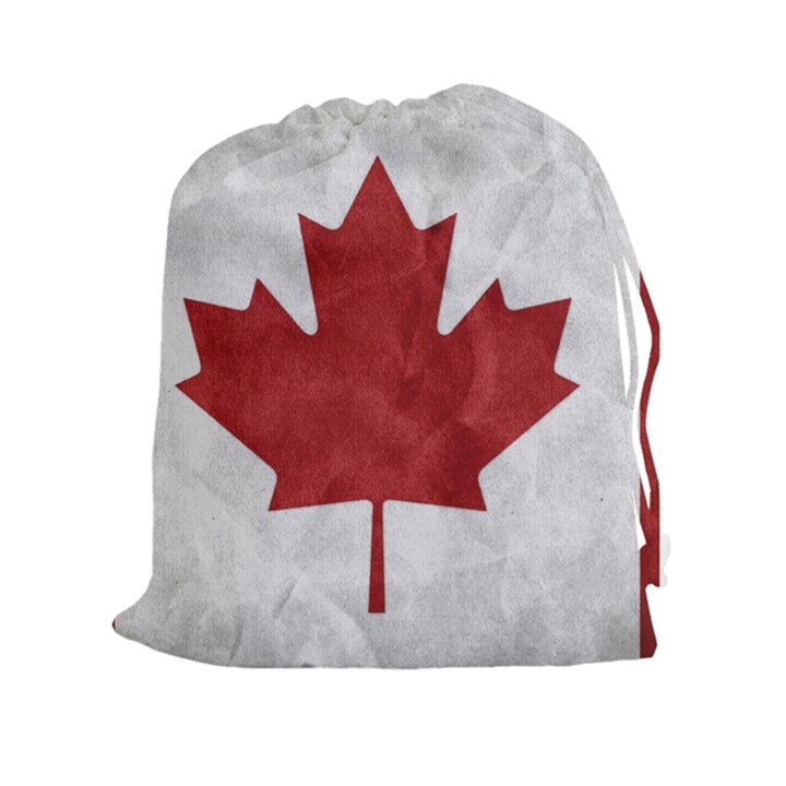 Canada Grunge Flag Drawstring Pouch (XXL)