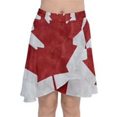 Canada Grunge Flag Chiffon Wrap Front Skirt by Valentinaart