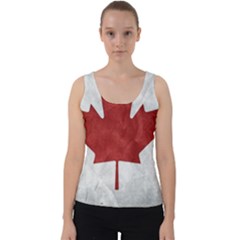 Canada Grunge Flag Velvet Tank Top by Valentinaart