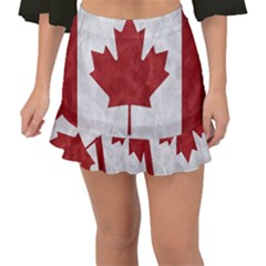 Canada Grunge Flag Fishtail Mini Chiffon Skirt by Valentinaart