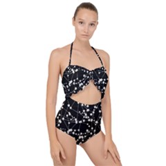 Constellations Scallop Top Cut Out Swimsuit by snowwhitegirl