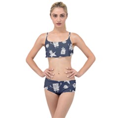 Doodle Bob Pattern Layered Top Bikini Set by Valentinaart