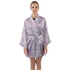 Doodle Bob Pattern Long Sleeve Kimono Robe by Valentinaart