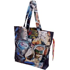 Robot Cyborg Cyberpunk Automation Drawstring Tote Bag by Simbadda