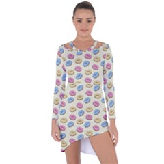 Donuts Pattern Asymmetric Cut-out Shift Dress by Valentinaart