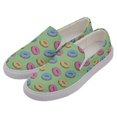 Donuts Pattern Men s Canvas Slip Ons by Valentinaart