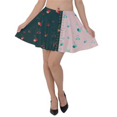 Cherry Patchwork Velvet Skater Skirt by greenthanet