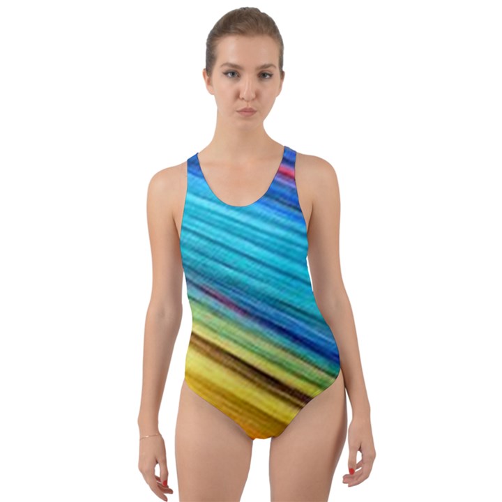 RAINBOW Cut-Out Back One Piece Swimsuit