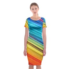 Rainbow Classic Short Sleeve Midi Dress by NSGLOBALDESIGNS2