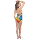 RAINBOW Halter Front Plunge Swimsuit View2