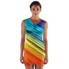 Rainbow Wrap Front Bodycon Dress by NSGLOBALDESIGNS2