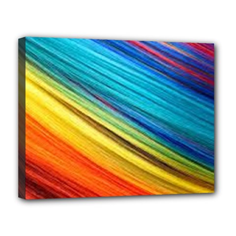 Rainbow Canvas 14  X 11  (stretched) by NSGLOBALDESIGNS2