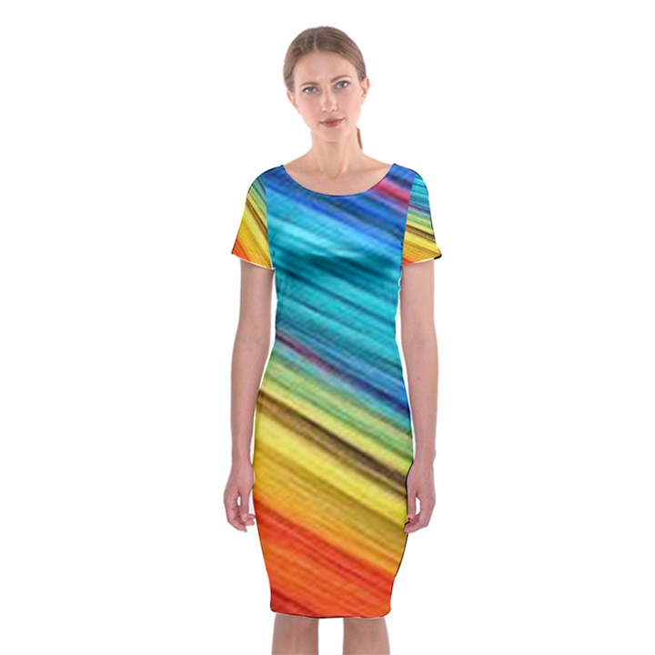 RAINBOW Classic Short Sleeve Midi Dress