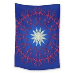 Mandala Abstract Fractal Patriotic Large Tapestry by Simbadda