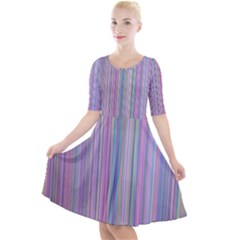 Broken Tv Screen Quarter Sleeve A-line Dress by dressshop