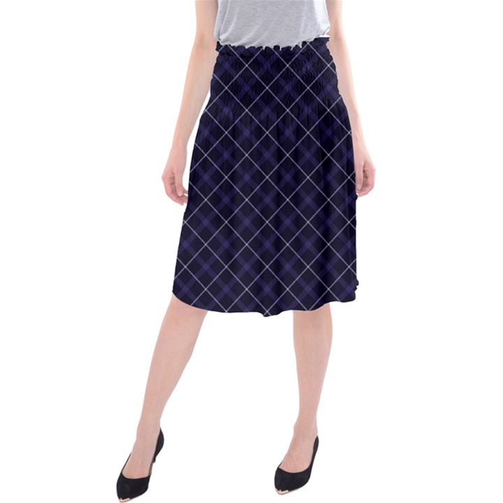 Blue Plaid  Midi Beach Skirt