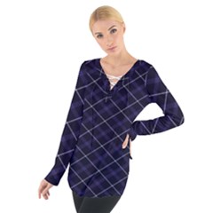 Blue Plaid  Tie Up Tee by dressshop