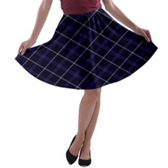 Blue Plaid  A-line Skater Skirt by dressshop